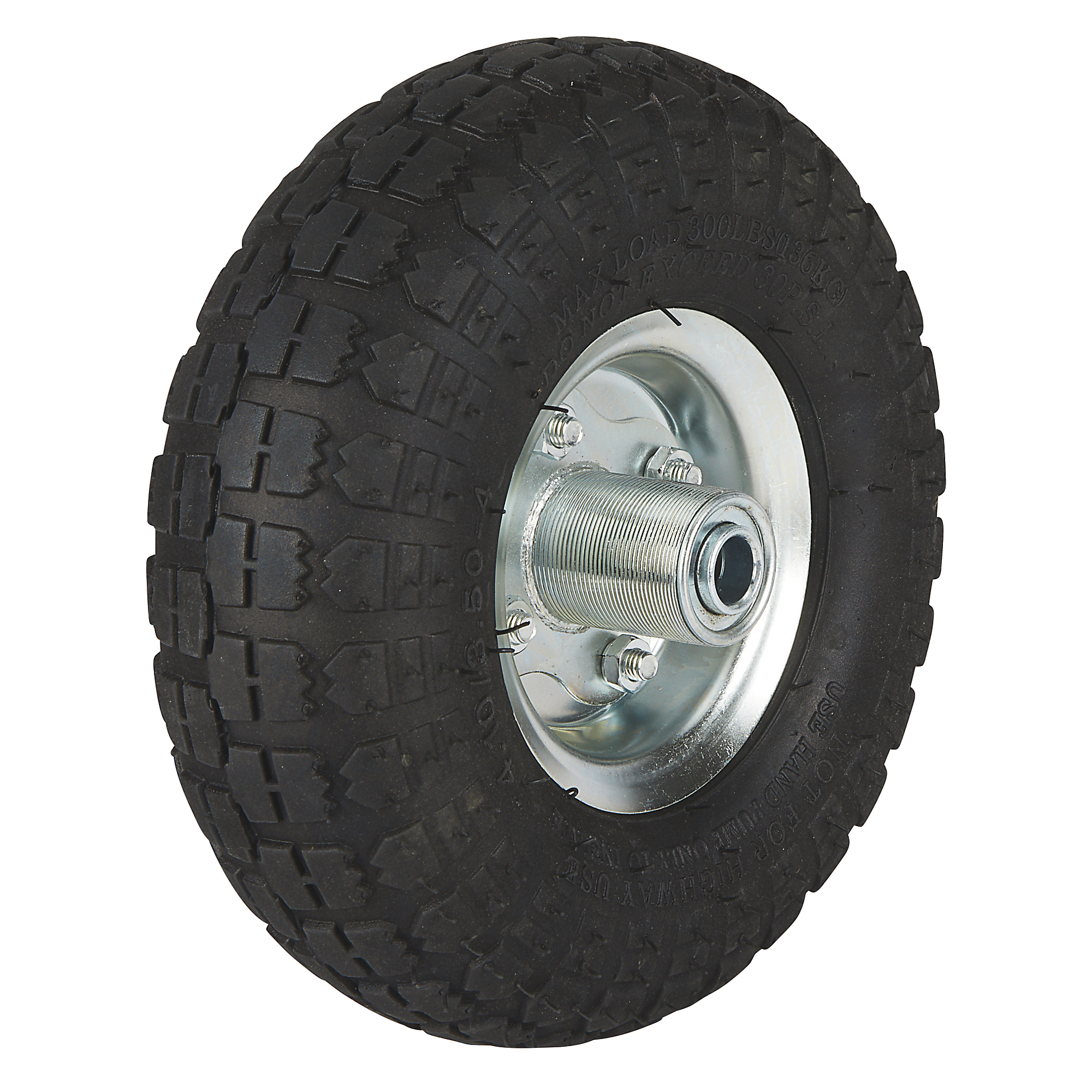 Ironton 10in. Knobby Pneumatic Tire, 4.10/3.50-4, 1 Bolt Hole